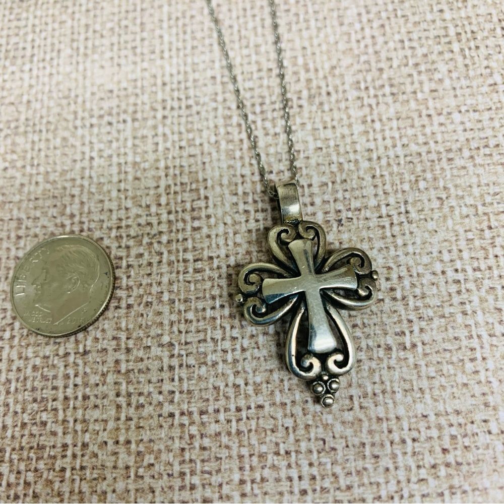 VTG Sterling Silver Herman Siersbol Cross Necklace‎
